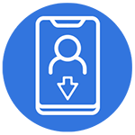 cellphone with arrow pointing down