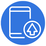 cellphone with arrow pointing up