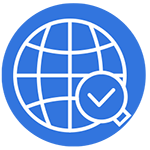 globe with checkmark